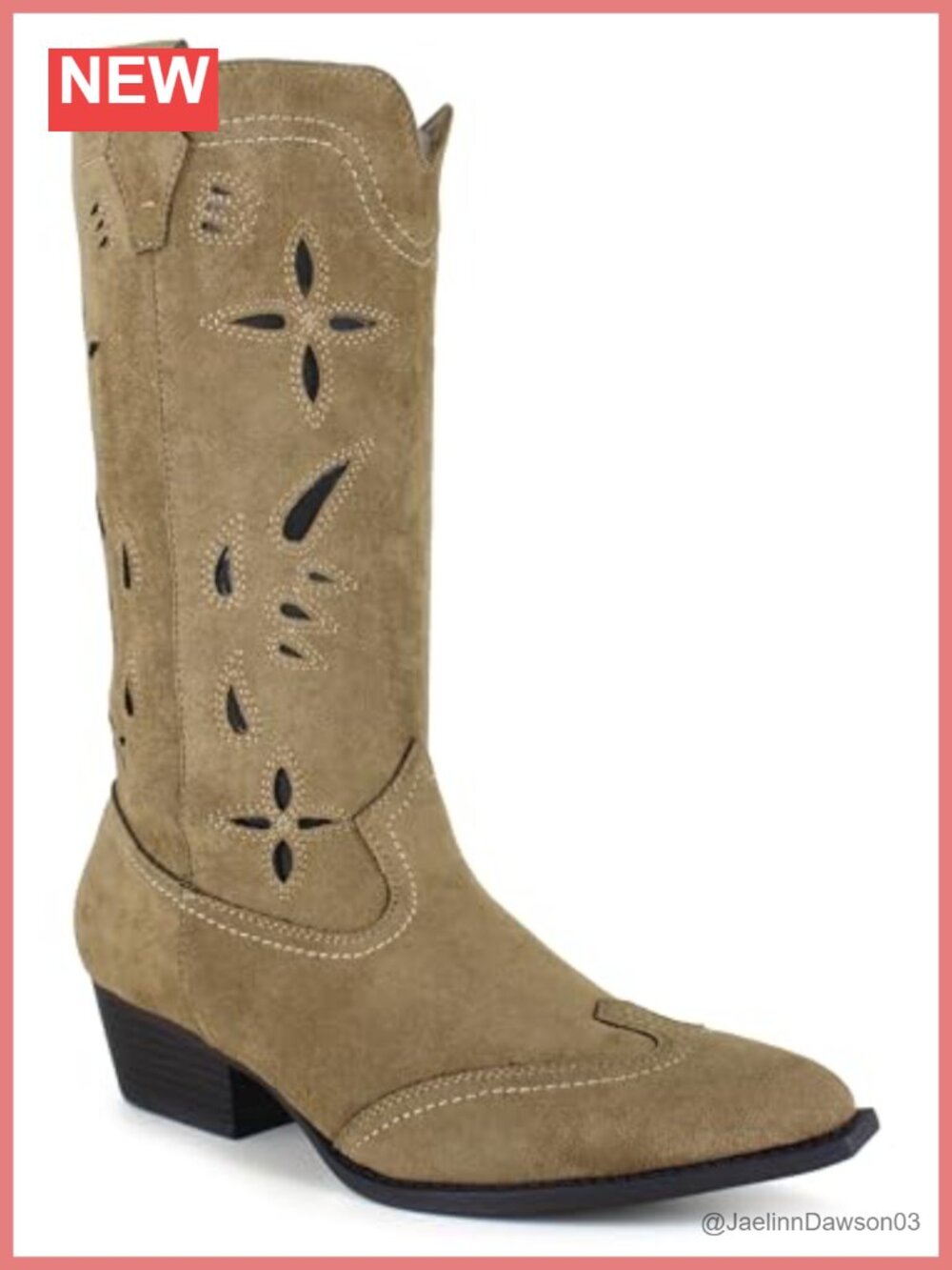 UNIONBAY Women's Ora Faux Suede Mid-Calf Equestrian Boot, Pointed Toe Cuban